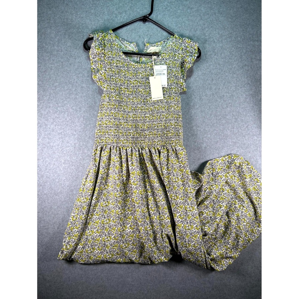 Melloday Maxi Dress Women's M Multicolor Floral Print Smocked Bodice Cap Sleeve